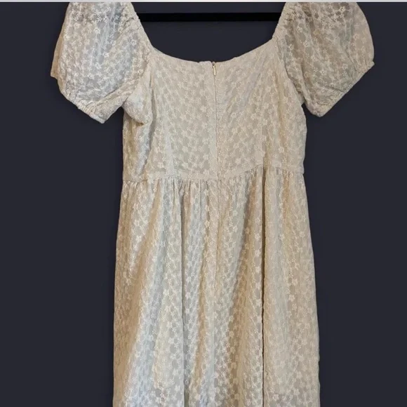 Altar'd State Cream Floral Embroidered Textured Mini Dress - Picture 8 of 10